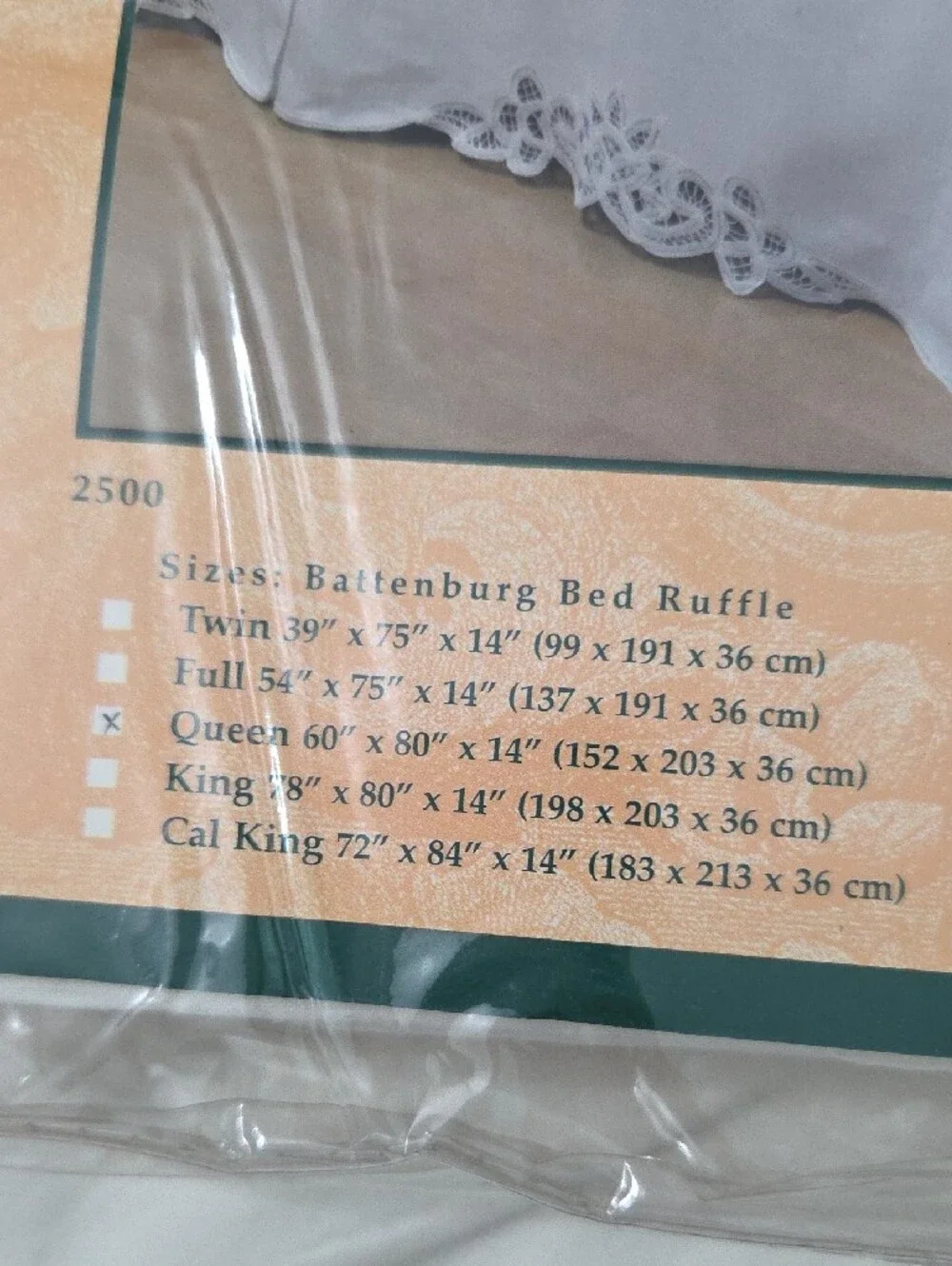 The Heirloom Collection White Handcrafted Battenburg Bed Ruffle